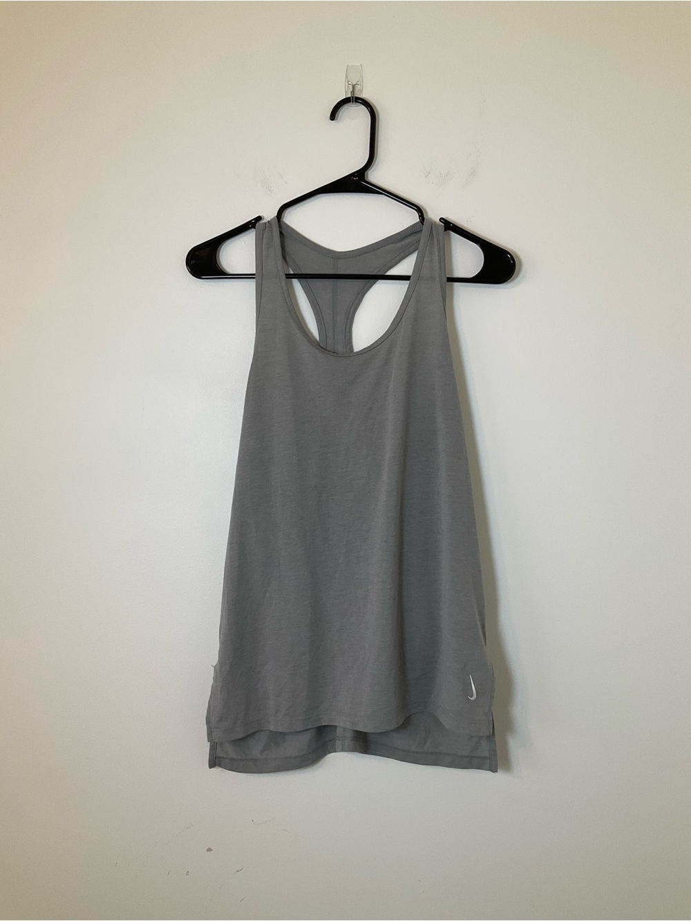 Nike Dri Fit Gray Racerback Tank Top Workout Athletic Size M